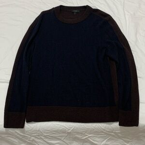 COS Men's Crewneck Sweater in Navy and Dark Brown